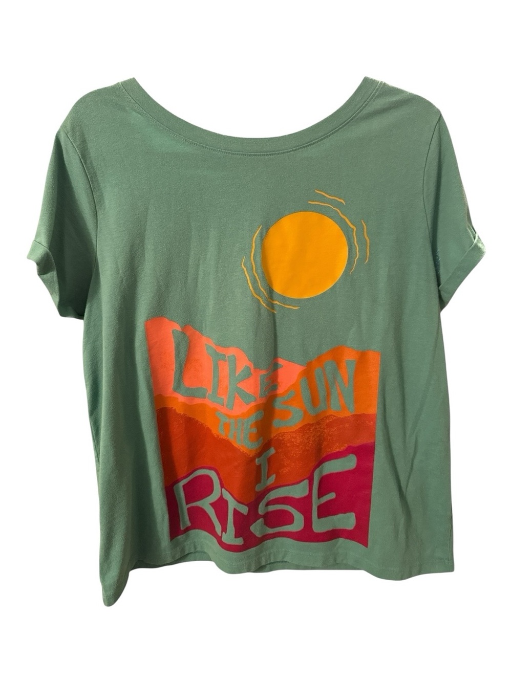 ❤️ Target Sage Green Like The Sun I Rise Short Sleeve Tee Size L